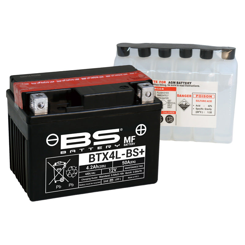 BS Battery - BS MF - BTX4L-BS+ / BTZ5S-BS (YTX4L-BS+/YTZ5S-BS)