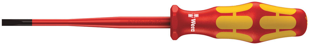 Wera Tools - 160 iSS VDE Insulated screwdriver with reduced blade and handle diameter for slotted screws
