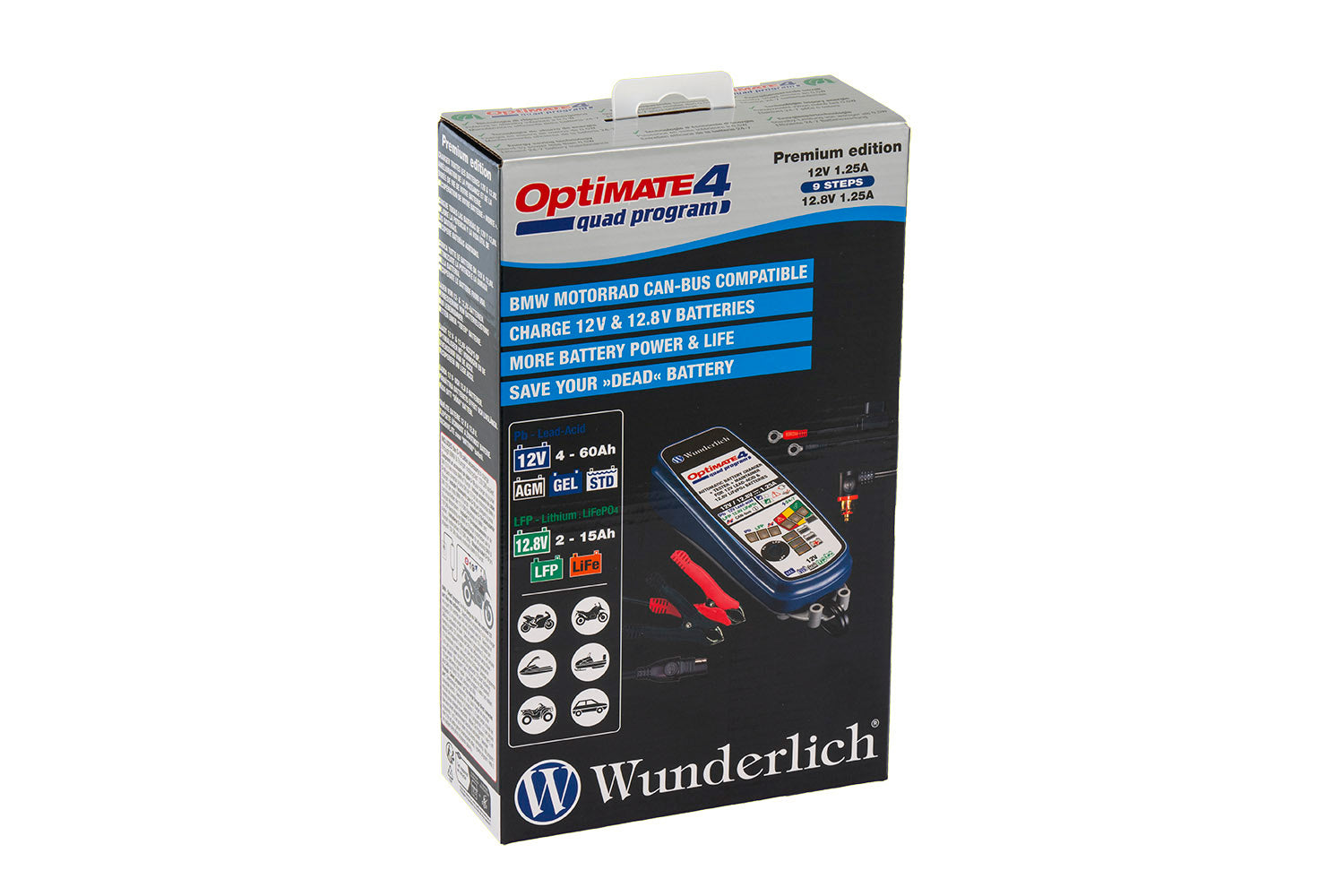 Wunderlich Edition Battery Charger Optimate 4 Quad-Program Canbus Edition-20190-300