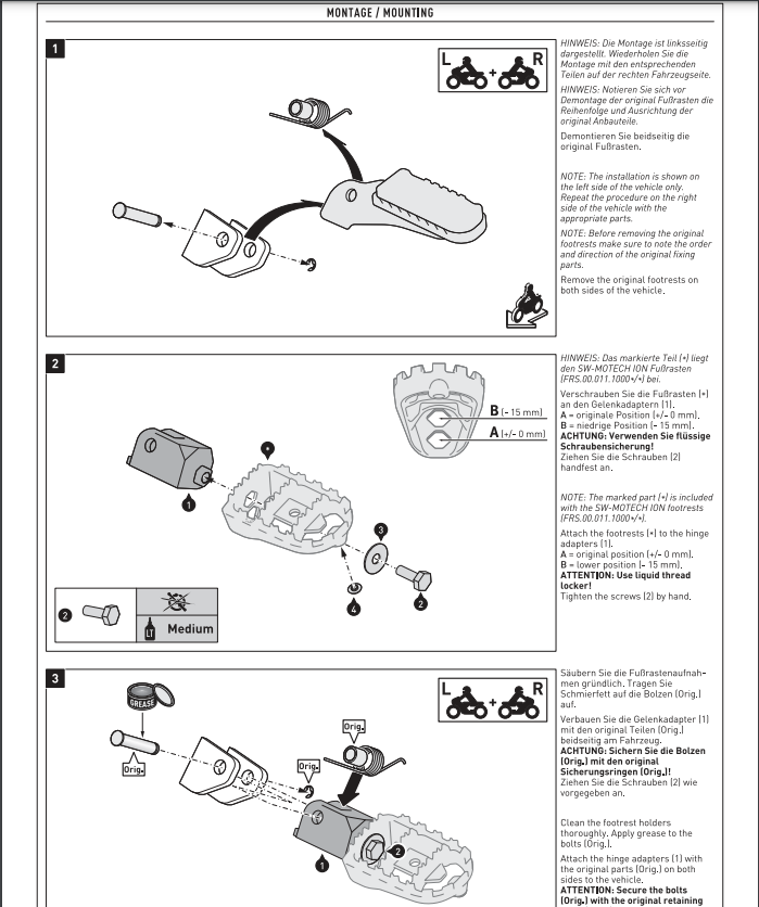 SW-Motech - Ion Footrest Kit