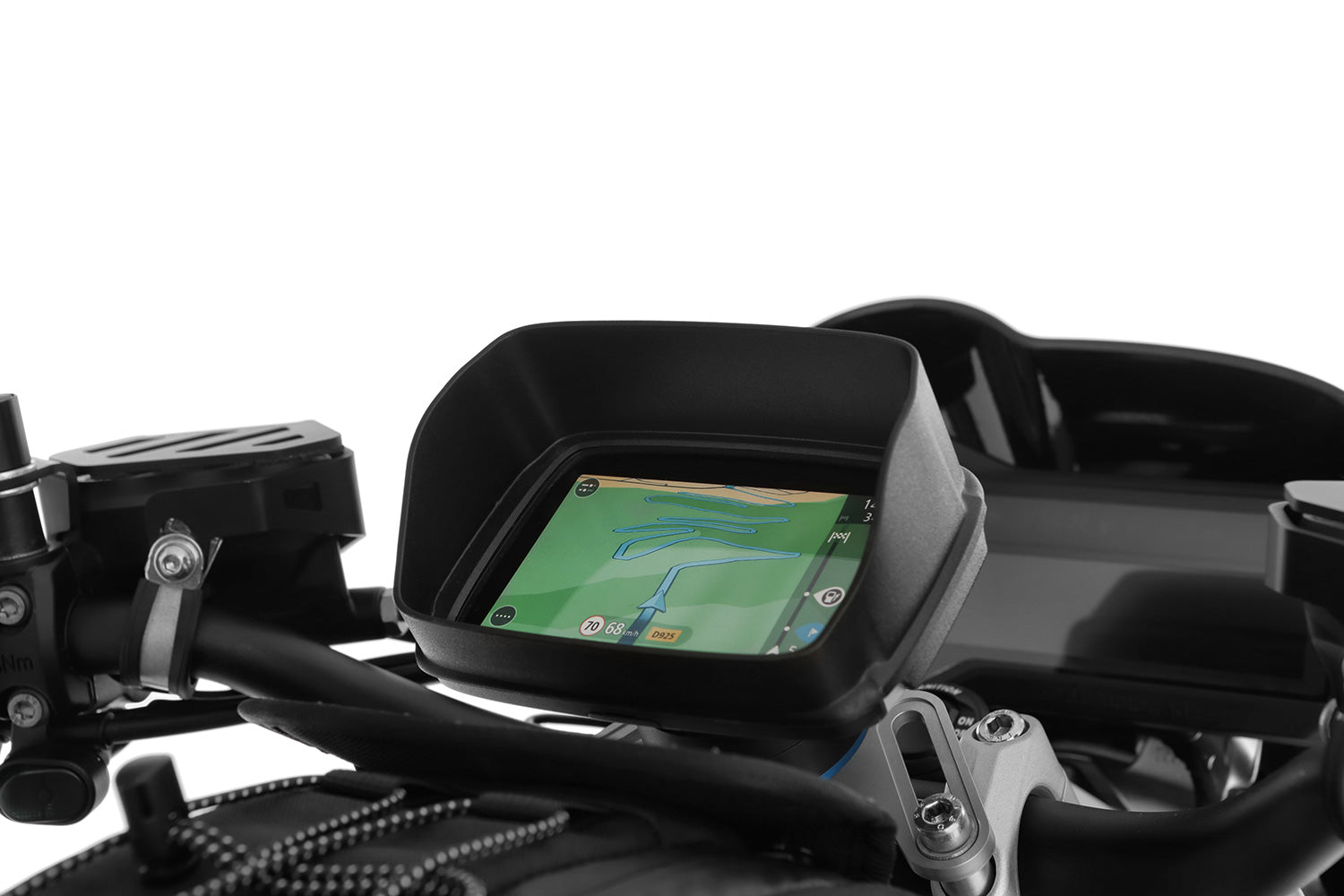 With this high-quality glare shield for the TomTom Rider, the navigation display stays easily readable even when the sun is low