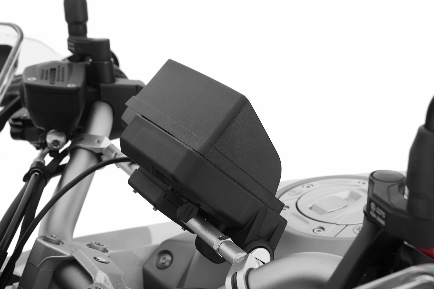 This high-quality black handlebar central support from Wunderlich made of aluminium is 300 mm long with a diameter of 12 mm.