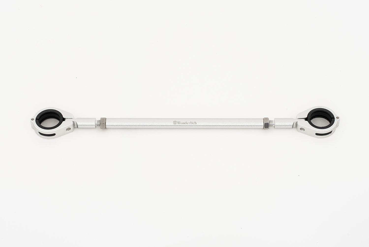 Silver-colored handlebar center strut for BMW made of aluminum