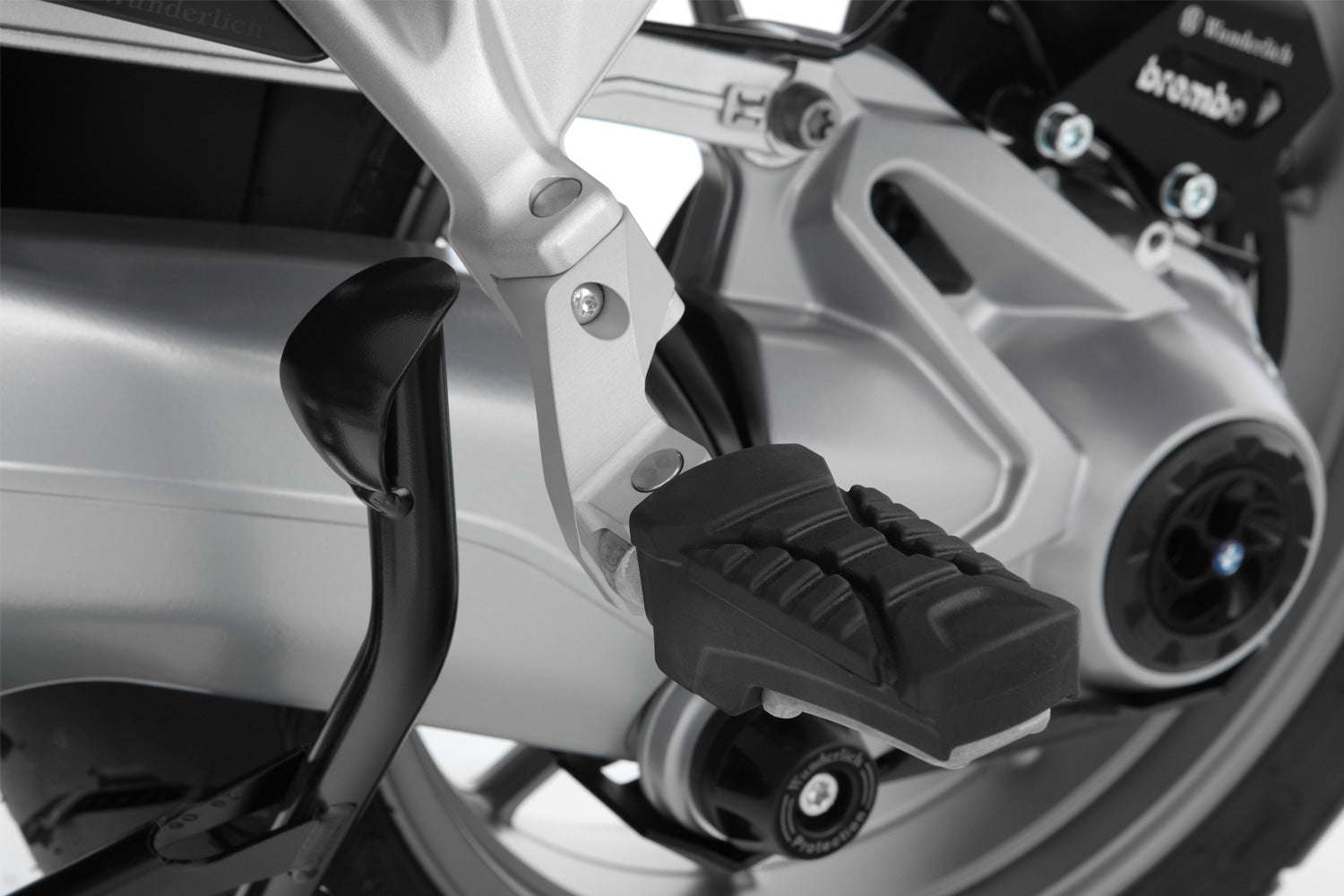 The Wunderlich lowering set will move the footrest down and slightly forward.