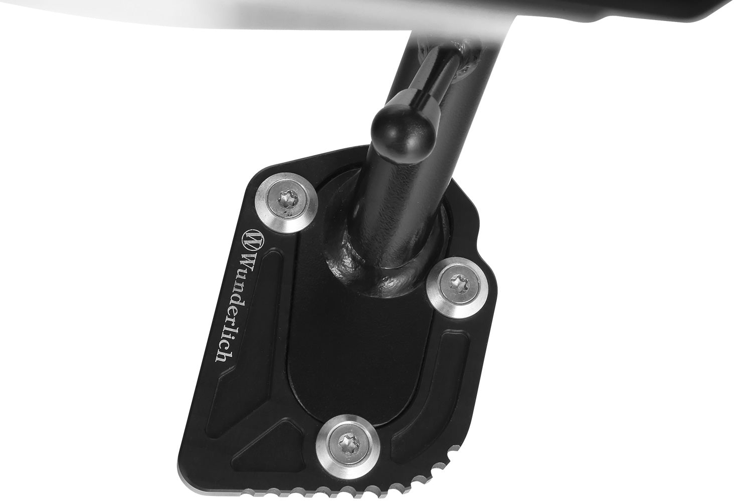 A precisely machined extension plate that can quickly be bolted to the side stand eliminates this risk.