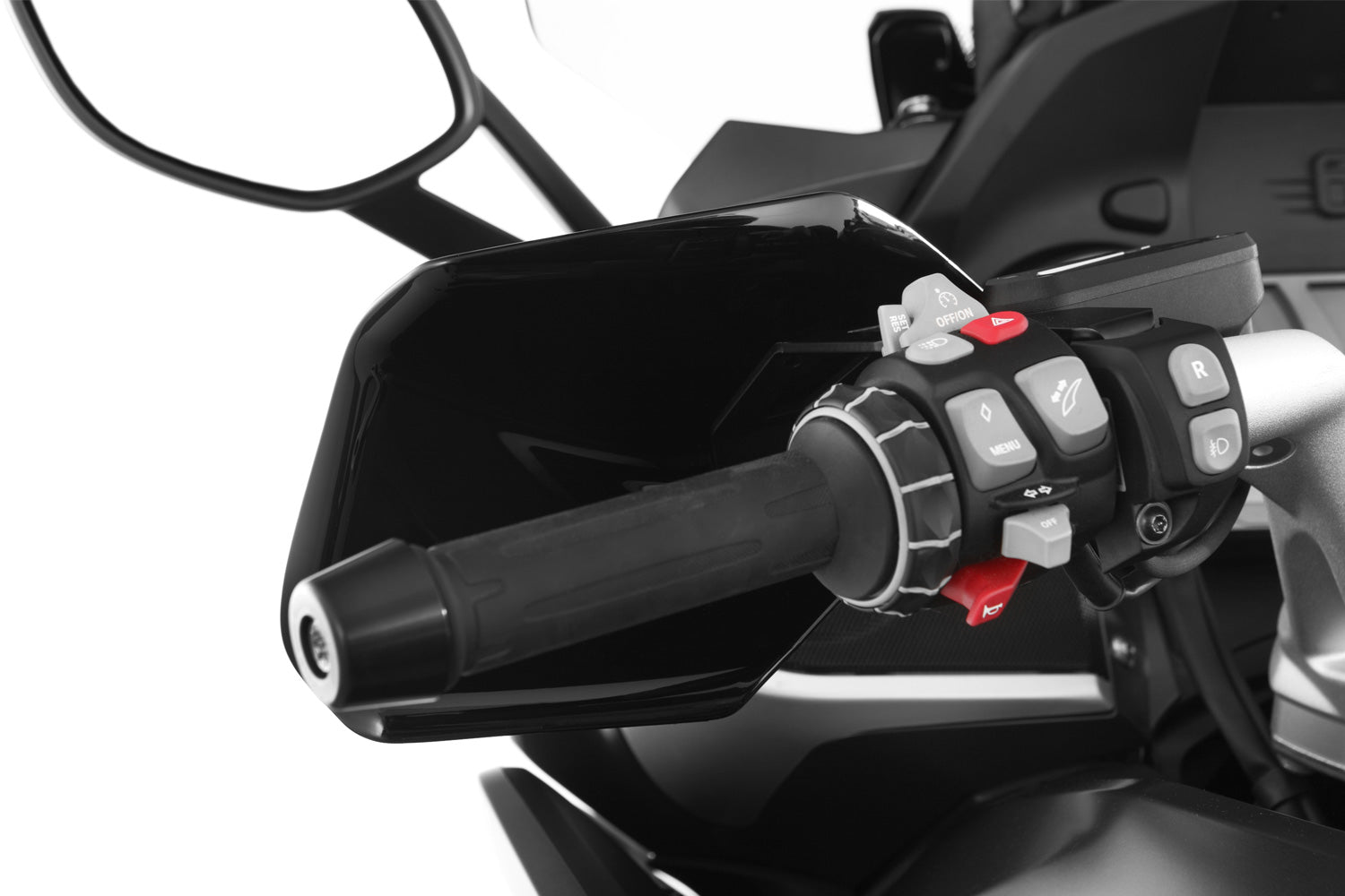 These hand guards offer maximum protection from cold, rain, or dirt.