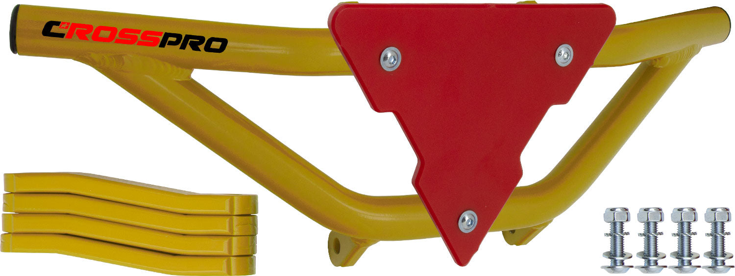 Crosspro - Front Bumper Gliese For Honda TRX 700-Yellow Tube / Red Plate