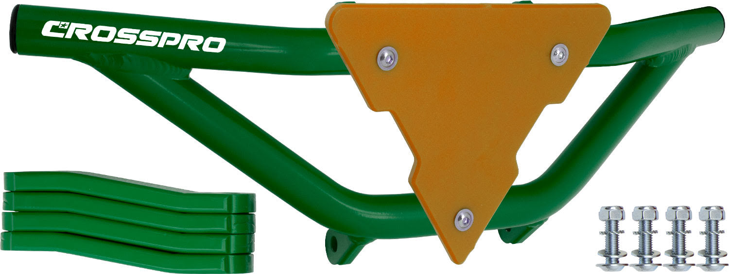 Crosspro - Front Bumper Gliese For Polaris Outlaw 500-Green Tube / Yellow Plate