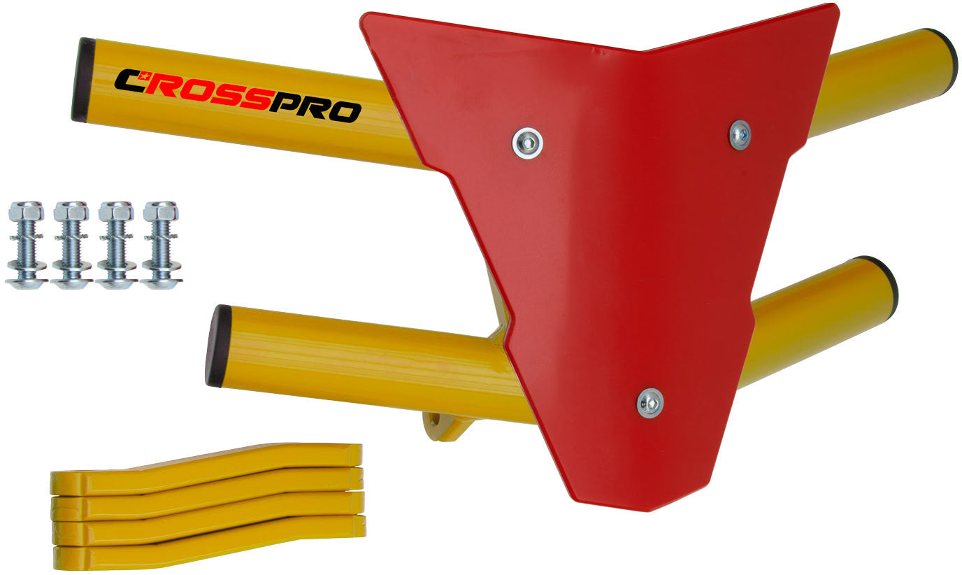 Crosspro - Front Bumper Waspe For Yamaha YFM 660 Raptor-Yellow Tube / Red Plate
