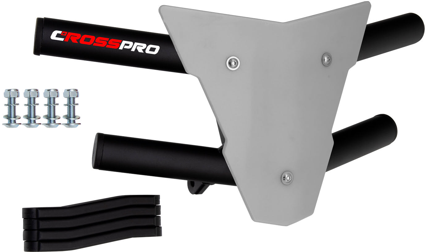 Crosspro - Front Bumper Waspe For Yamaha YFZ 450-Textured Black Tube / White Plate
