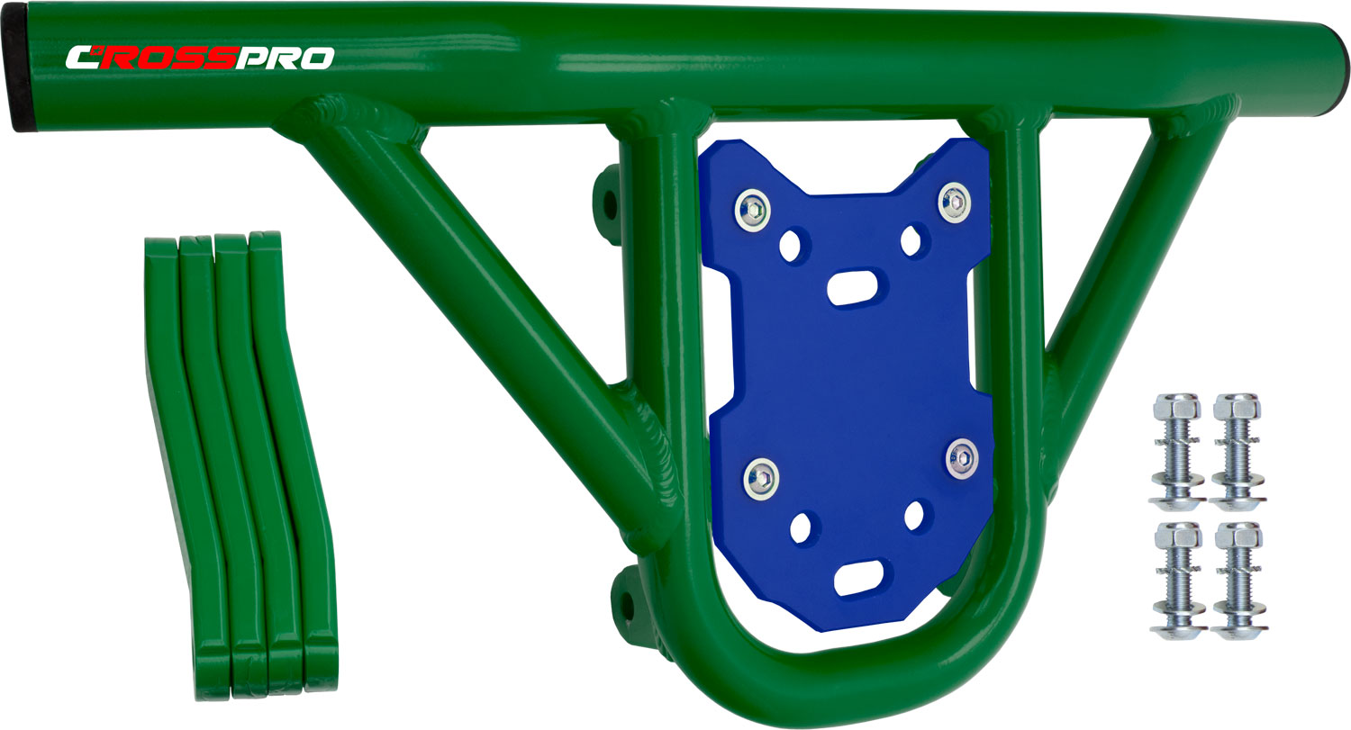 Crosspro - Front Bumper Hat For 450 XC (ATV), 525 XC (ATV), KTM 450 SX (ATV), 505 SX (ATV)-Green Tube / Blue Plate