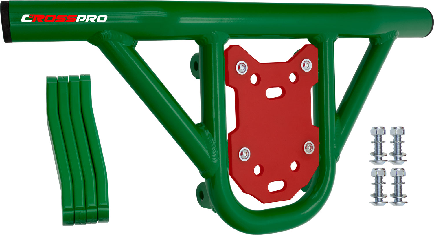 Crosspro - Front Bumper Hat For Can Am (BRP) DS 250-Green Tube / Red Plate