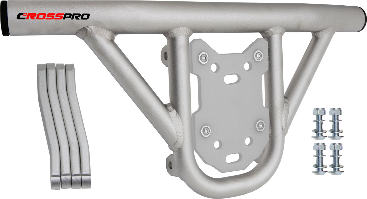 Crosspro - Front Bumper Hat For Polaris Predator 500-Ice Polish Tube / White Plate