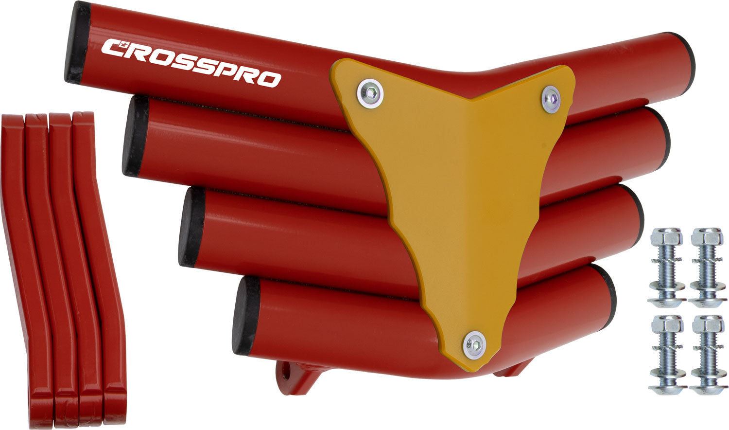Crosspro - Front Bumper Corot For Suzuki LT-R 450-Red Tube / Yellow Plate