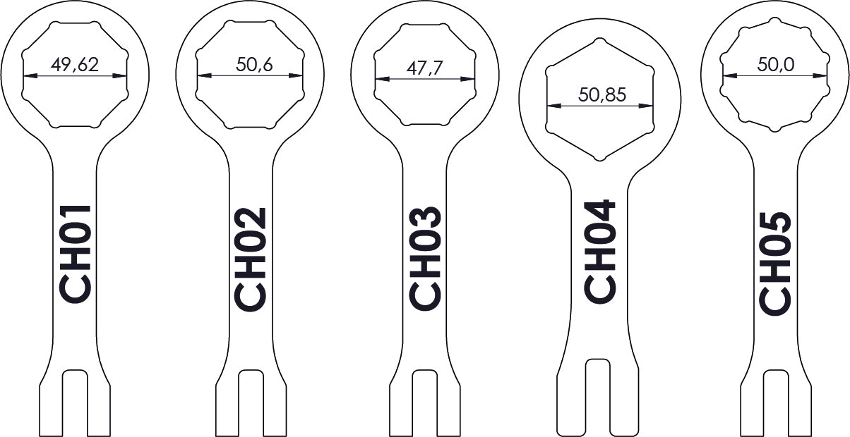 Crosspro - Fork Tool 50mm - Decagonal For Beta RR 2T 250, RR 2T 300-Black
