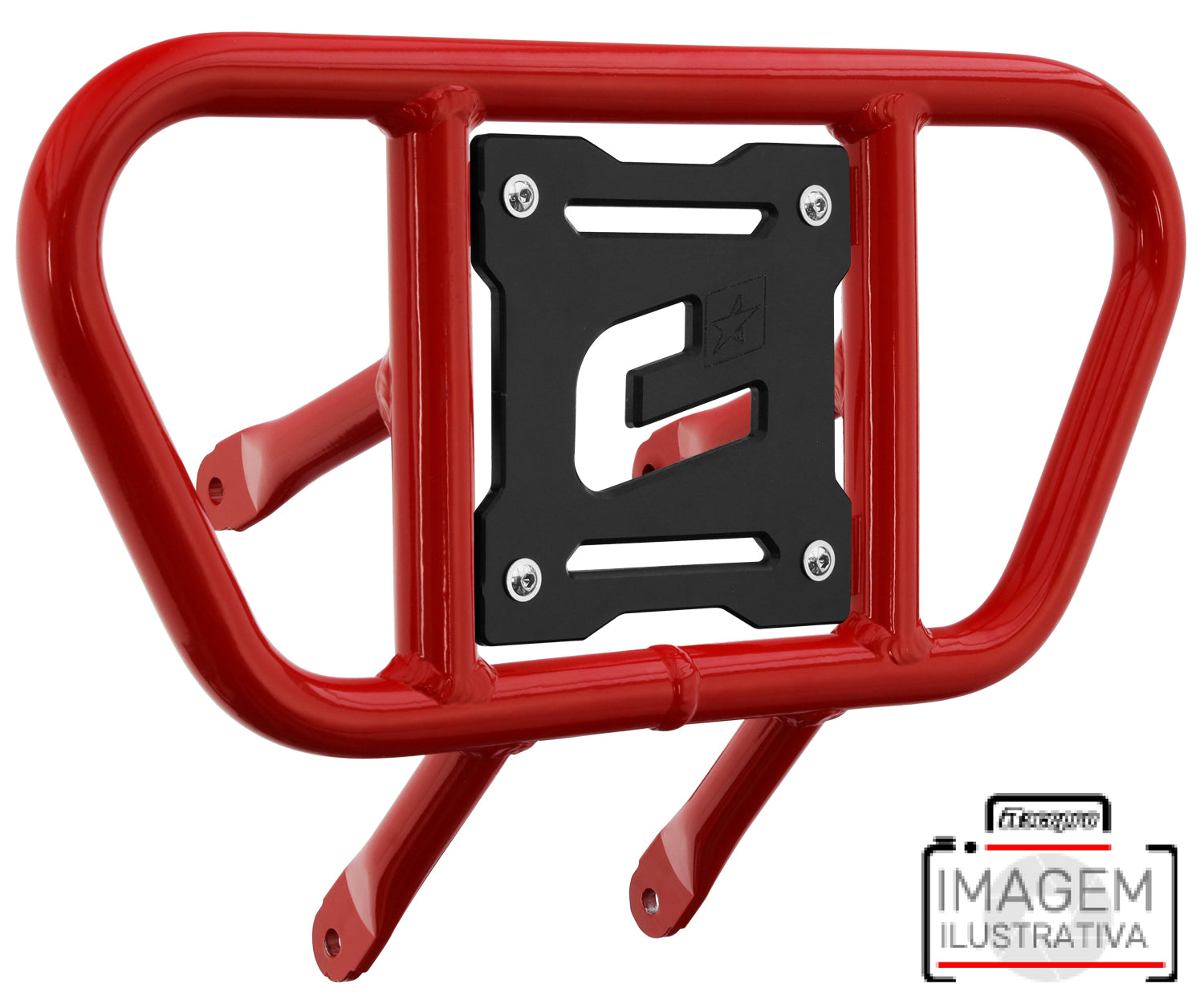 Crosspro - Front Bumper CR01 For Yamaha YFM 700 Raptor-Red Tube / Black Plate
