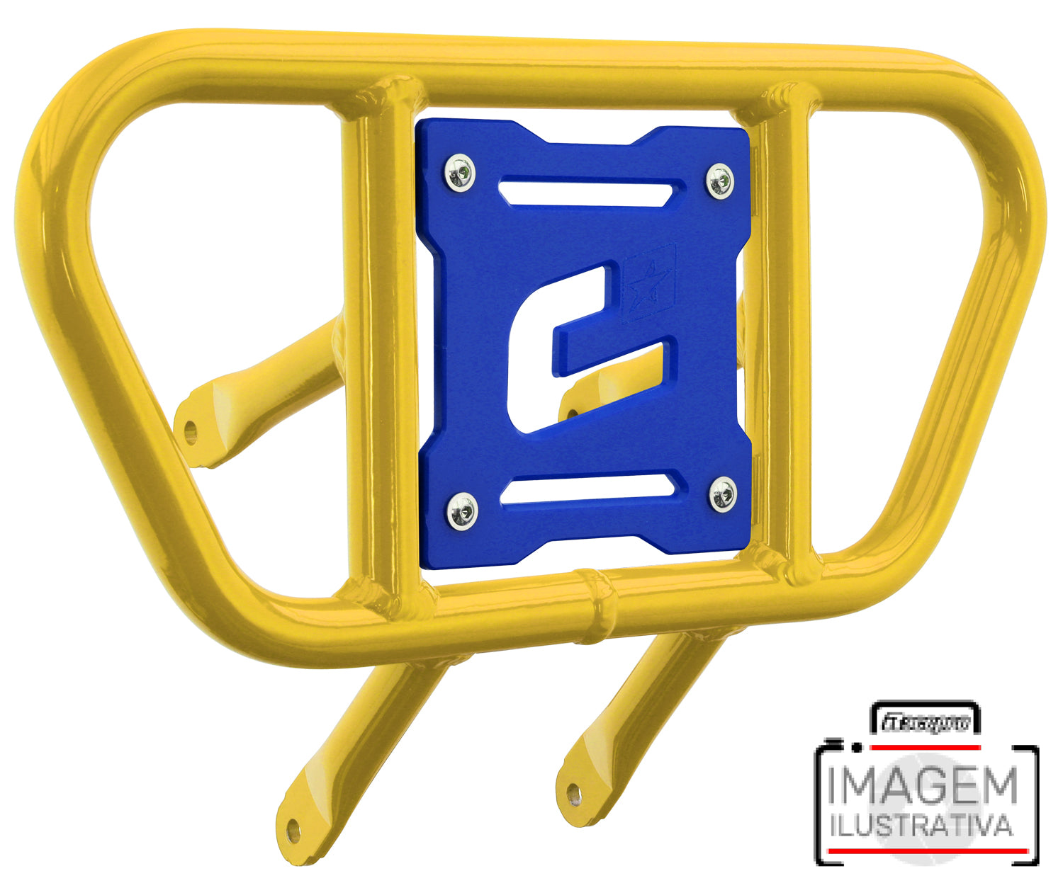 Crosspro - Front Bumper CR01 For Arctic Cat 400 DVX, Honda TRX 400, TRX 450, Honda TRX 400, Kawasaki KFX 400, Suzuki LT-Z 400-Yellow Tube / Blue Plate
