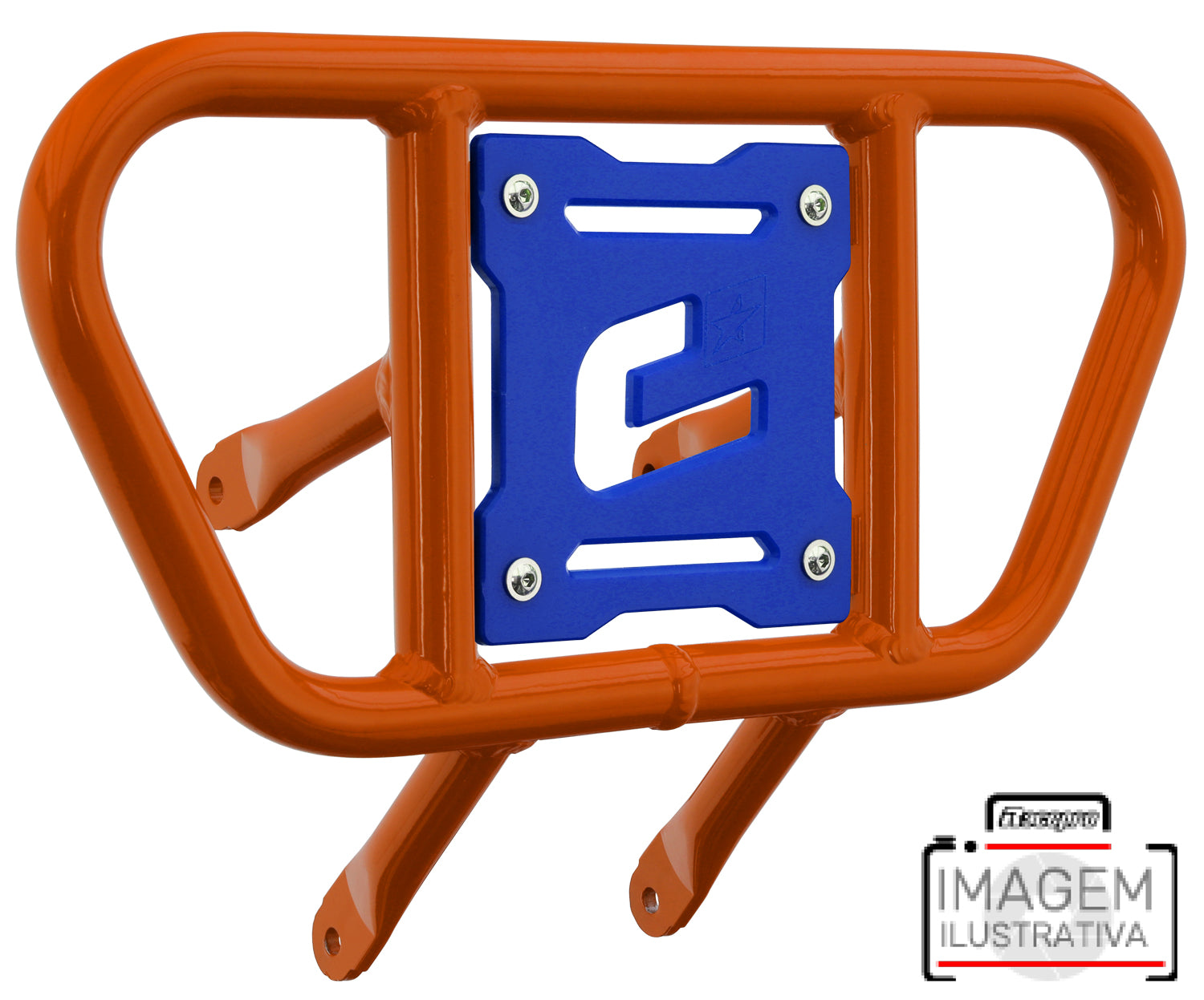 Crosspro - Front Bumper CR01 For Kawasaki KFX 450R-Orange Tube / Blue Plate