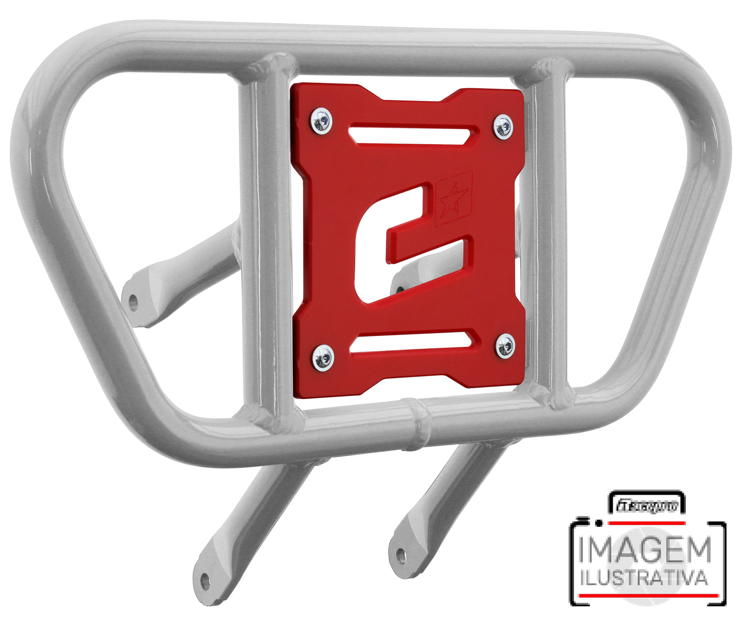 Crosspro - Front Bumper CR01 For Yamaha YFZ 450-White Tube / Red Plate