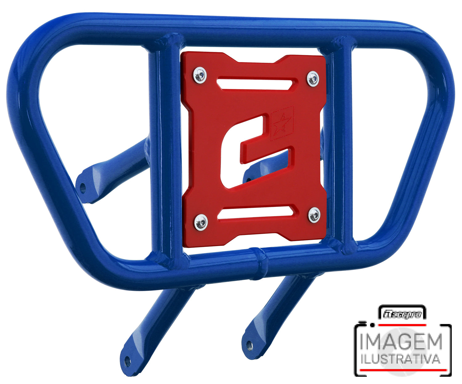Crosspro - Front Bumper CR01 For Yamaha YFZ 450-Blue Tube / Red Plate
