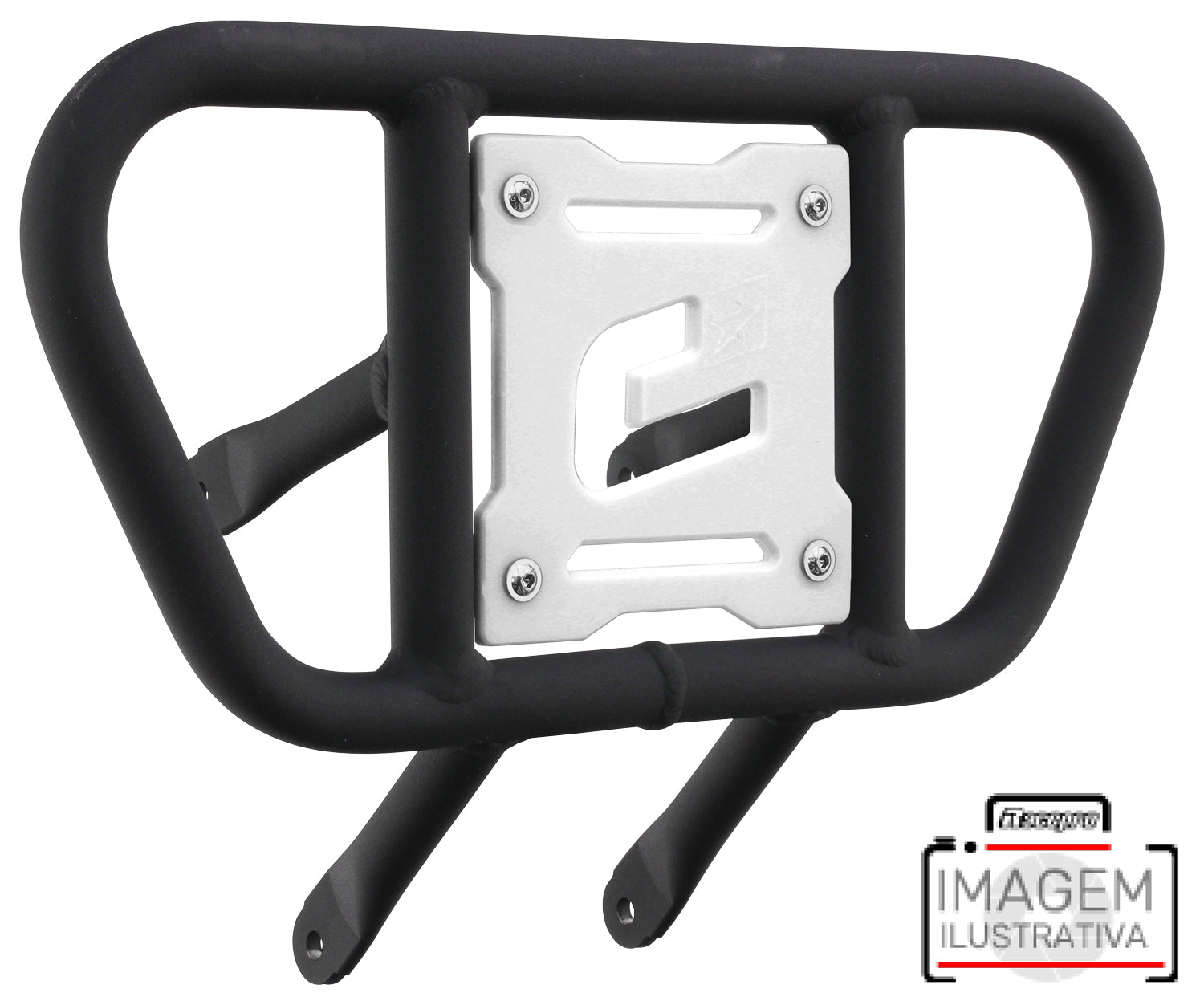 Crosspro - Front Bumper CR01 For Yamaha YFZ 450-Textured Black Tube / White Plate
