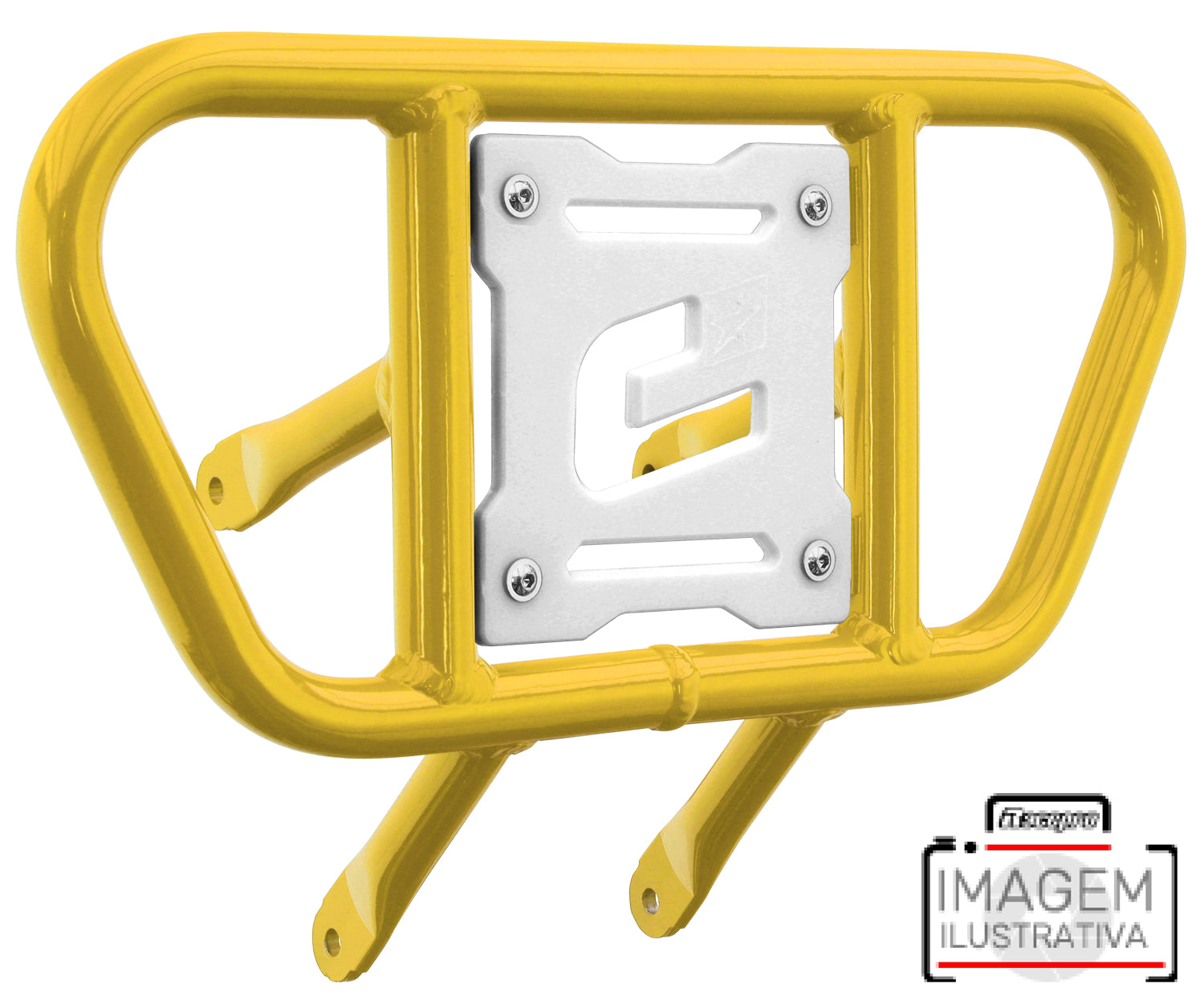 Crosspro - Front Bumper CR01 For Yamaha YFZ 450R-Yellow Tube / White Plate