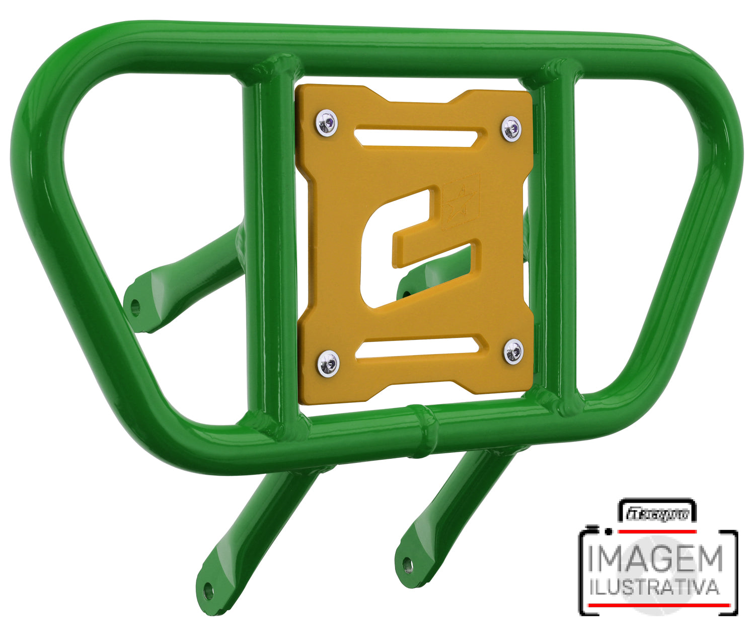 Crosspro - Front Bumper CR01 For 450 XC (ATV), 525 XC (ATV), KTM 450 SX (ATV), 505 SX (ATV)-Green Tube / Yellow Plate