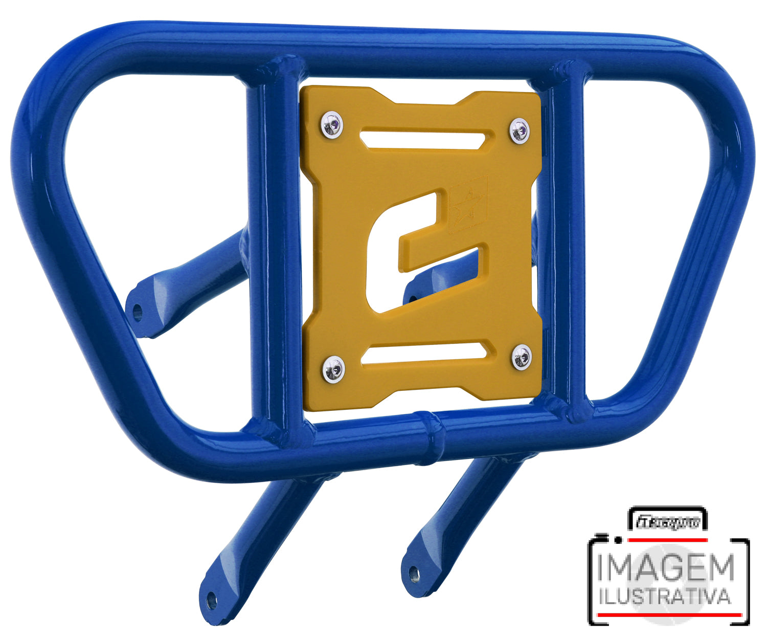 Crosspro - Front Bumper CR01 For Yamaha YFM 700 Raptor-Blue Tube / Yellow Plate