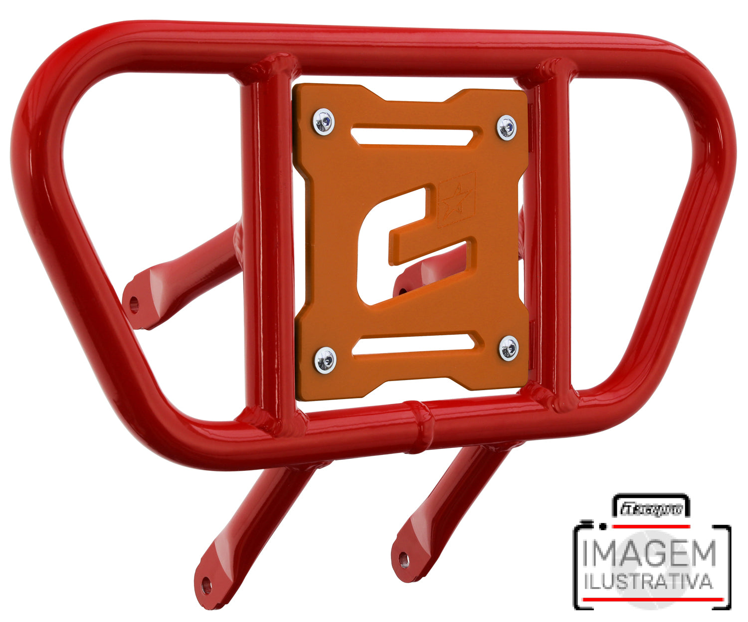 Crosspro - Front Bumper CR01 For Yamaha YFZ 450-Red Tube / Orange Plate