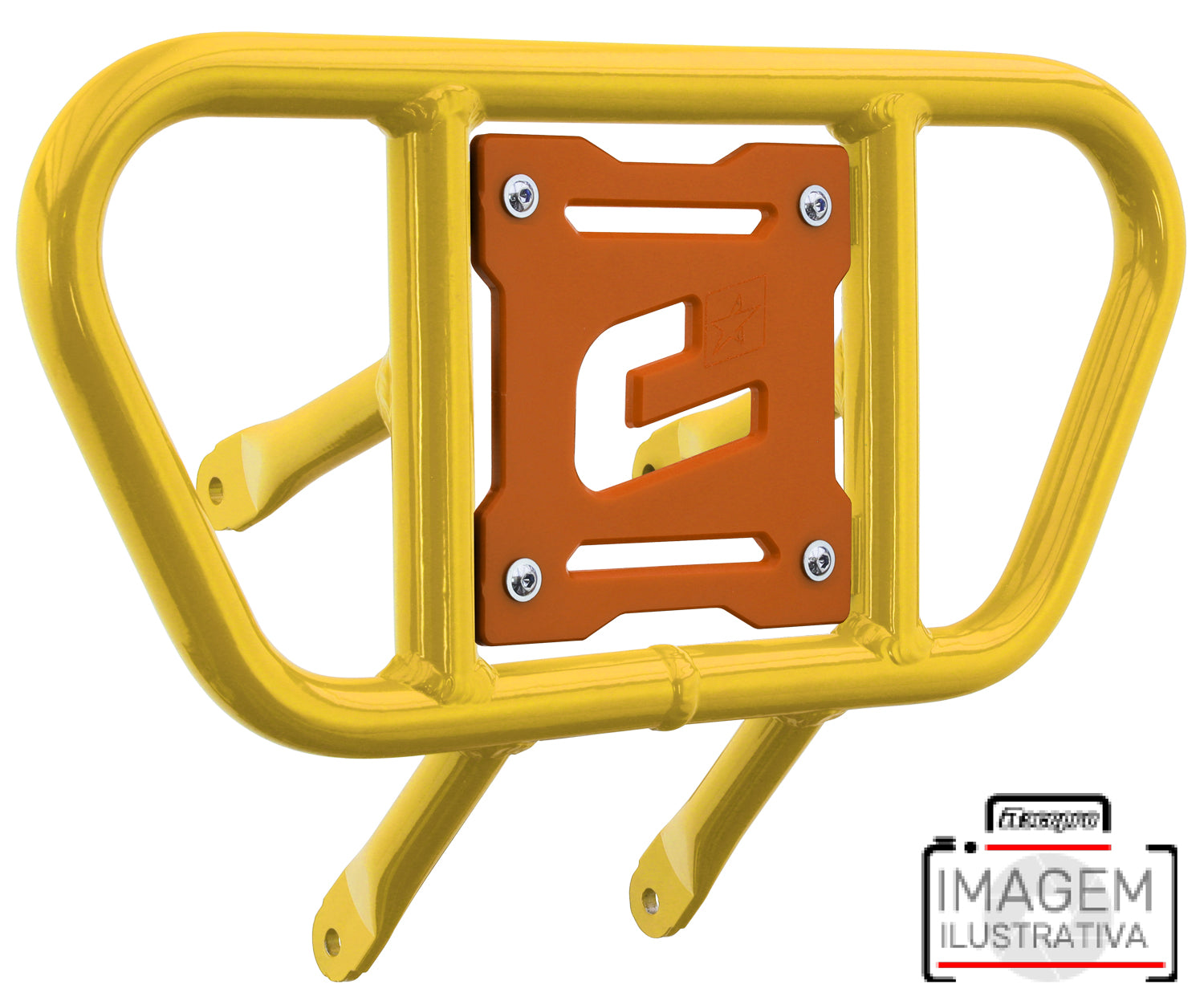 Crosspro - Front Bumper CR01 For Yamaha YFM 660 Raptor-Yellow Tube / Orange Plate