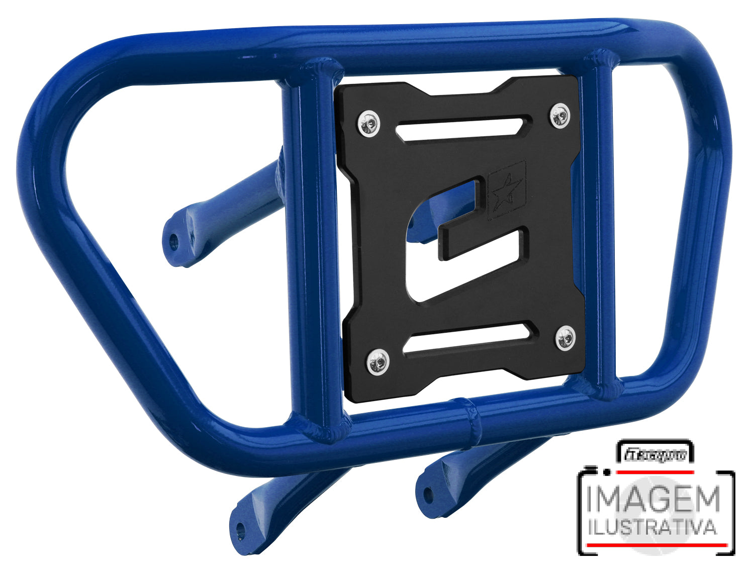 Crosspro - Front Bumper CR02 For Arctic Cat 400 DVX, Honda TRX 400, TRX 450, Honda TRX 400, Kawasaki KFX 400, Suzuki LT-Z 400-Blue Tube / Black Plate