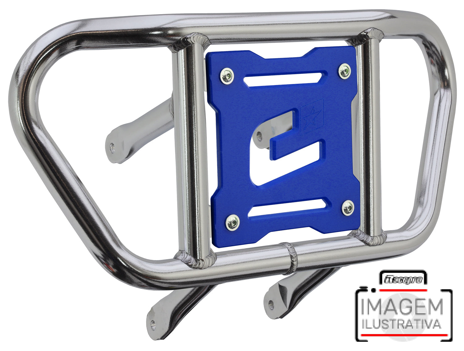 Crosspro - Front Bumper CR02 For 450 XC (ATV), 525 XC (ATV), KTM 450 SX (ATV), 505 SX (ATV)-Polish Tubo / Blue Plate