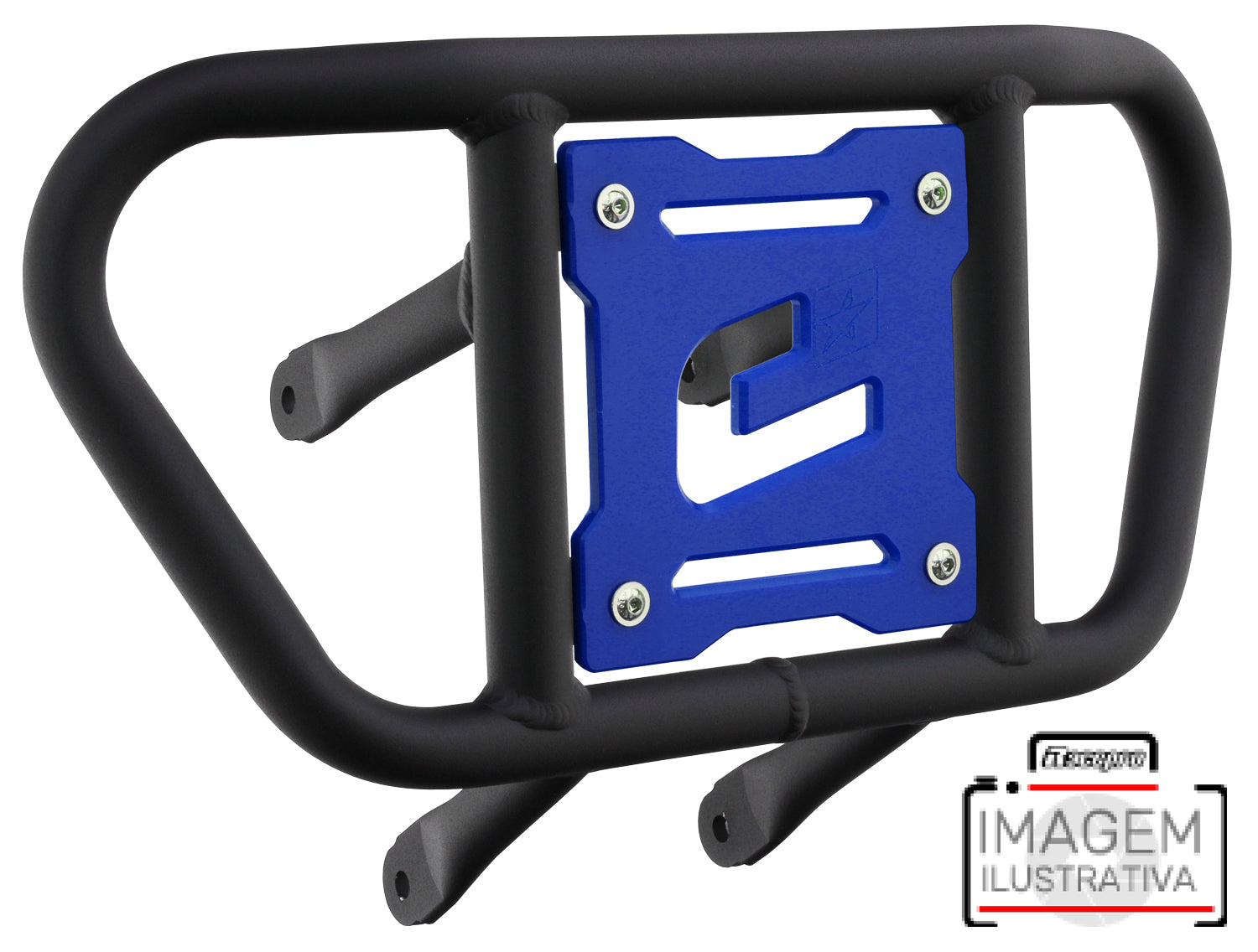 Crosspro - Front Bumper CR02 For Yamaha YFZ 450R-Textured Black Tube / Blue Plate