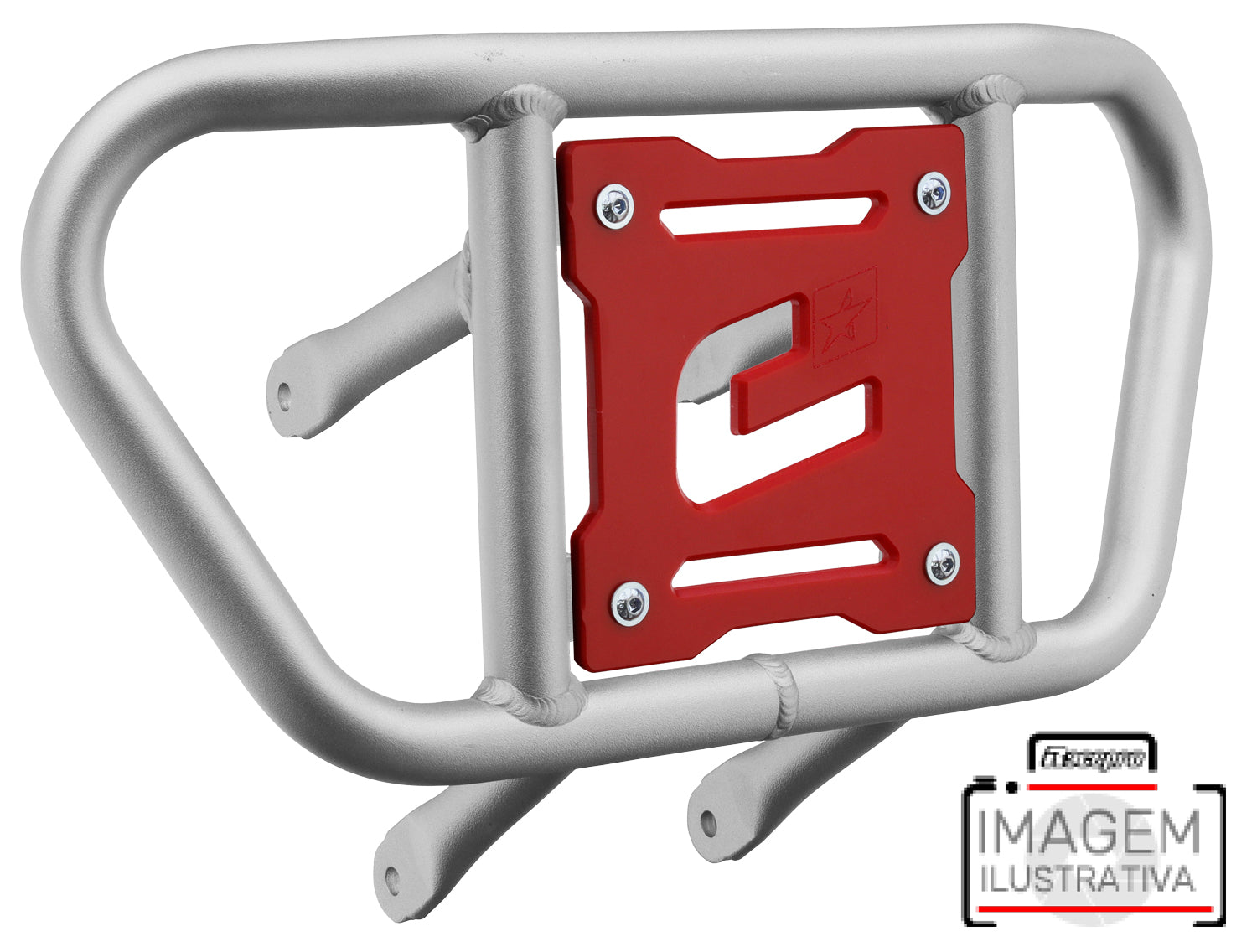 Crosspro - Front Bumper CR02 For Yamaha YFZ 450R-Ice Polish Tube / Red Plate