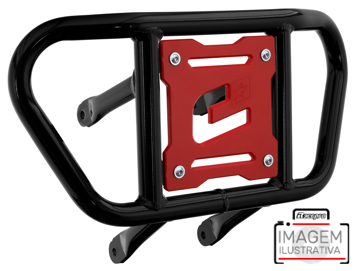 Crosspro - Front Bumper CR02 For Yamaha YFZ 450R-Black Tube / Red Plate