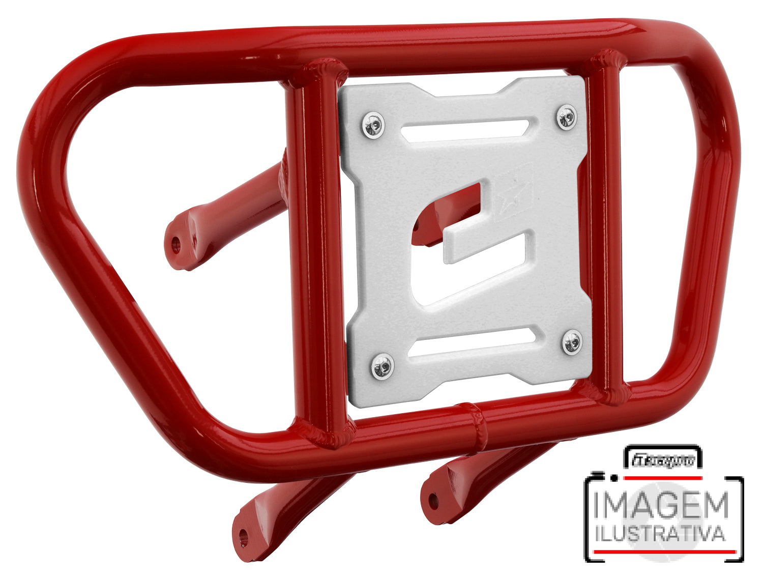 Crosspro - Front Bumper CR02 For Yamaha YFZ 450R-Red Tube / White Plate