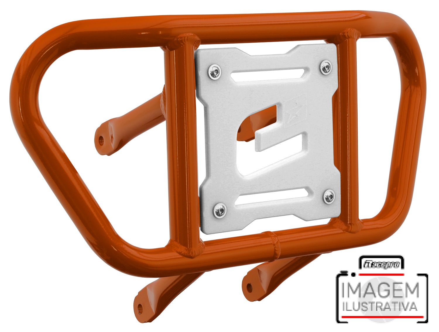 Crosspro - Front Bumper CR02 For Kawasaki KFX 450R-Orange Tube / White Plate