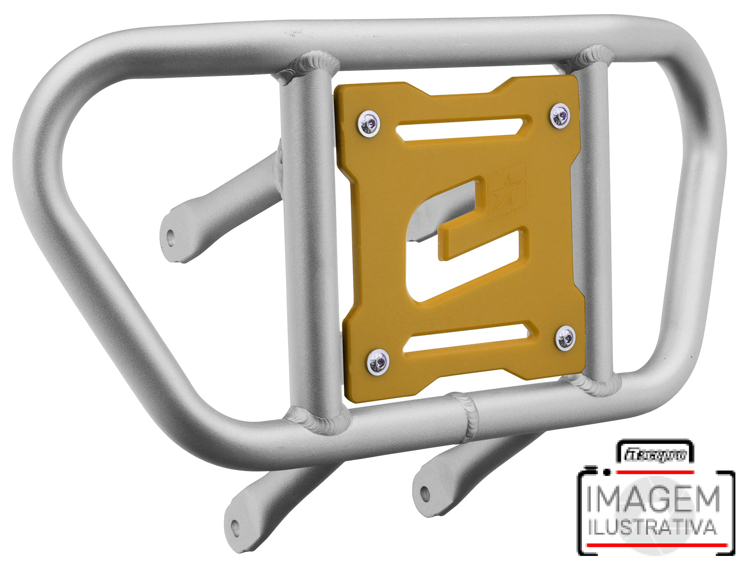 Crosspro - Front Bumper CR02 For Can Am (BRP) DS 450-Ice Polish Tube / Yellow Plate