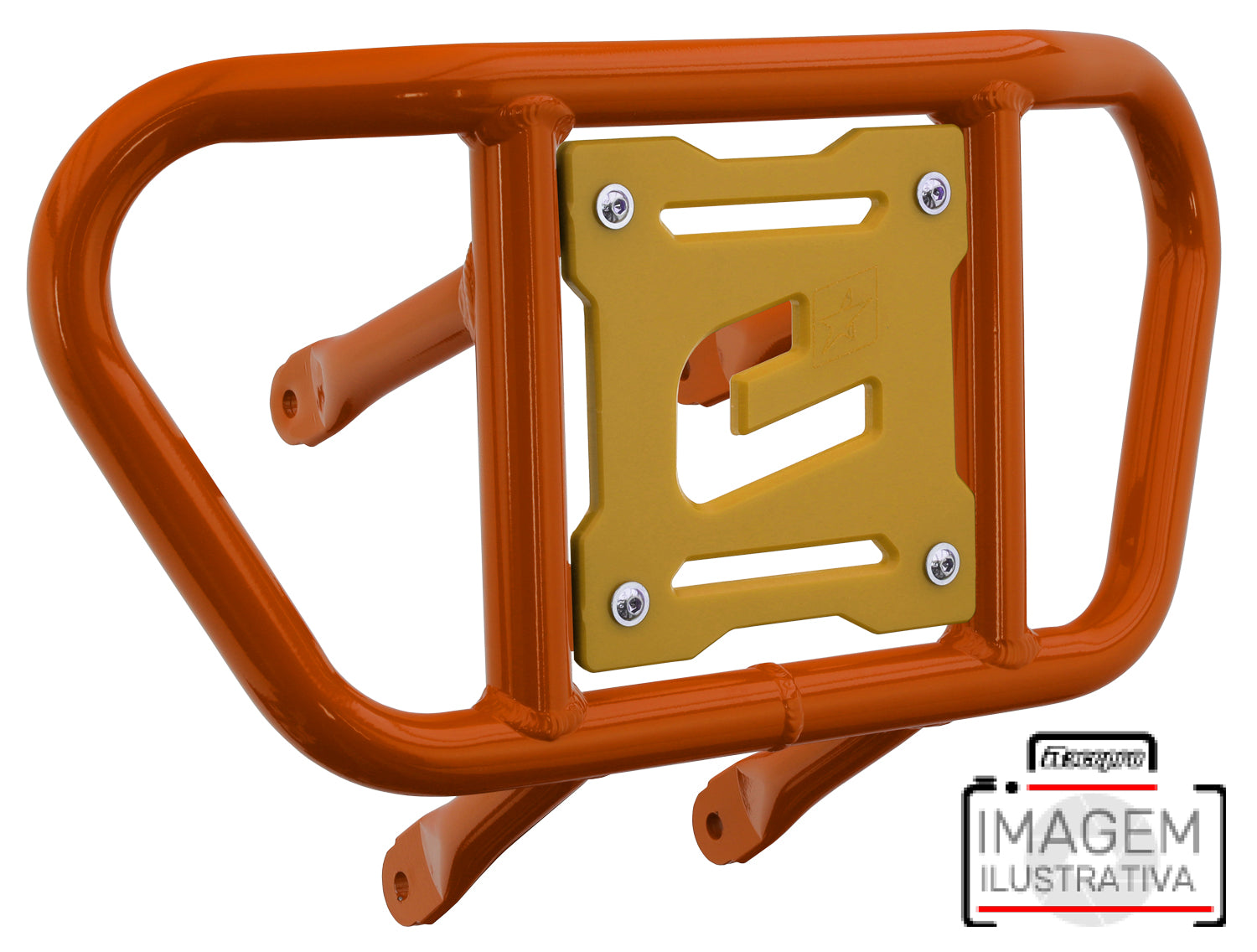 Crosspro - Front Bumper CR02 For Yamaha YFZ 450R-Orange Tube / Yellow Plate