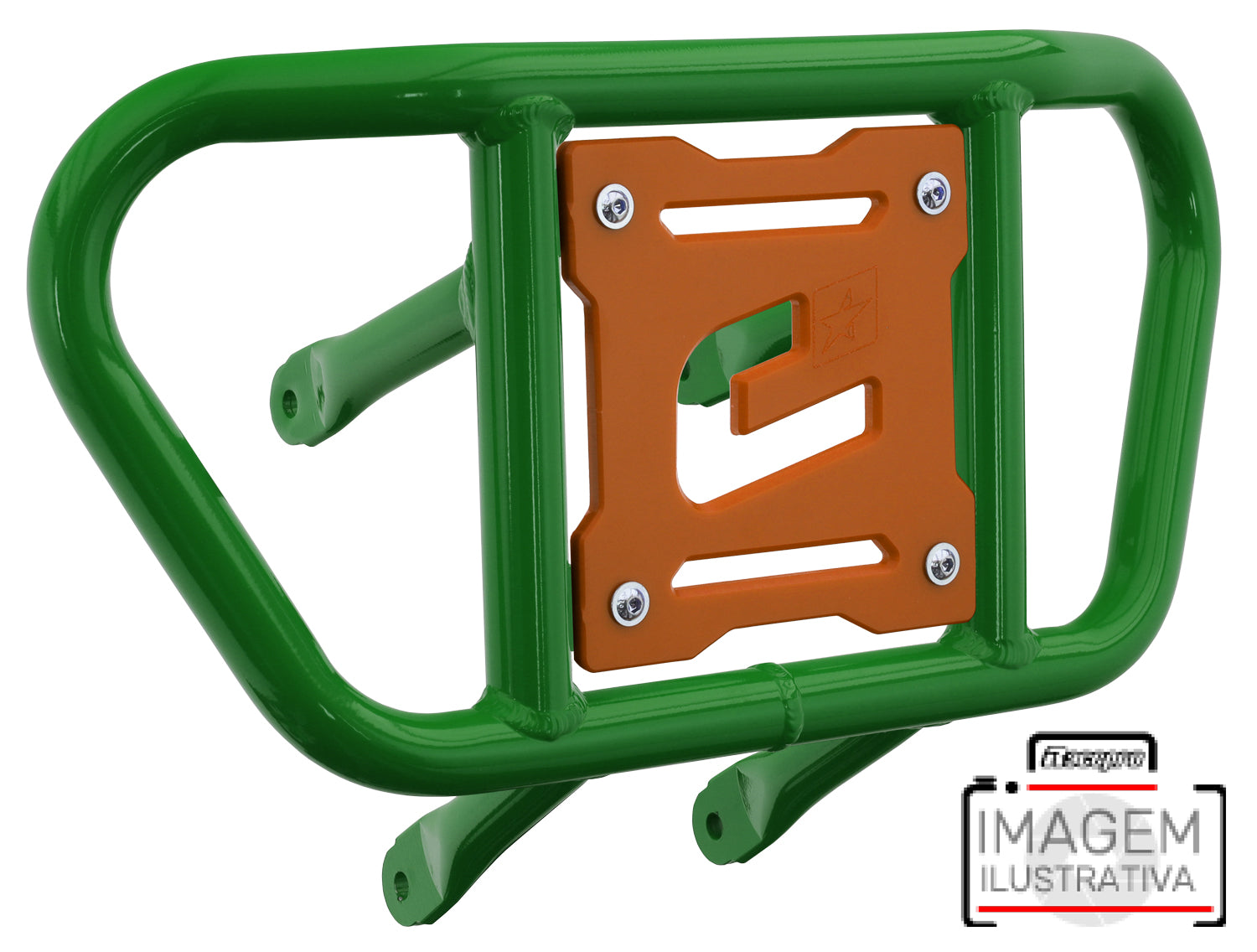 Crosspro - Front Bumper CR02 For Yamaha YFZ 450R-Green Tube / Orange Plate