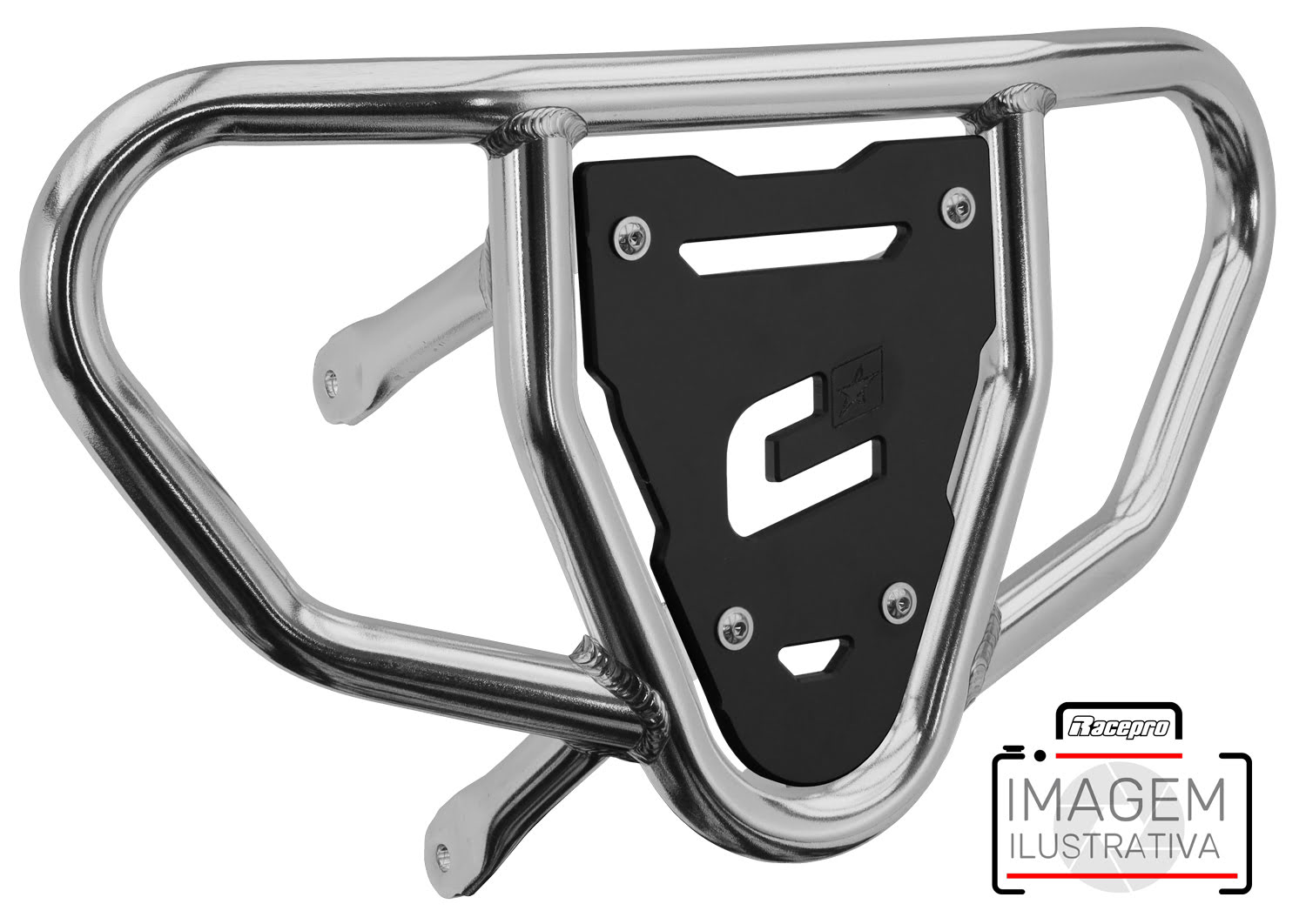 Crosspro - Front Bumper CR03 For Yamaha YFZ 450R-Polish Tubo / Black Plate