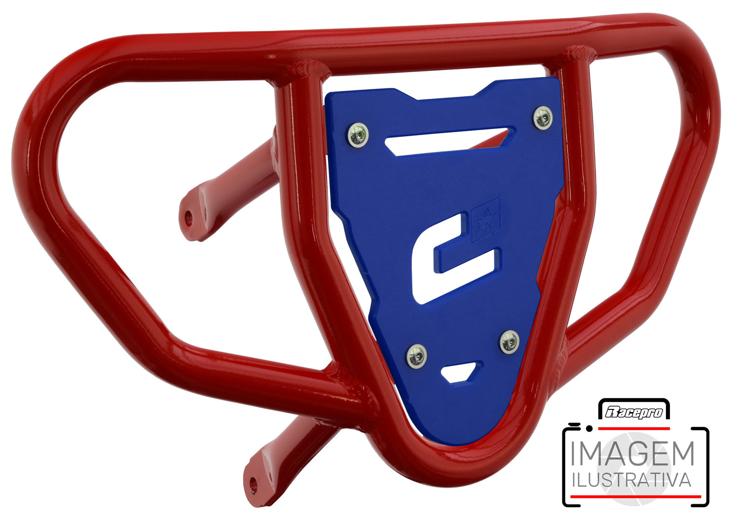 Crosspro - Front Bumper CR03 For Arctic Cat 400 DVX, Honda TRX 400, TRX 450, Honda TRX 400, Kawasaki KFX 400, Suzuki LT-Z 400-Red Tube / Blue Plate
