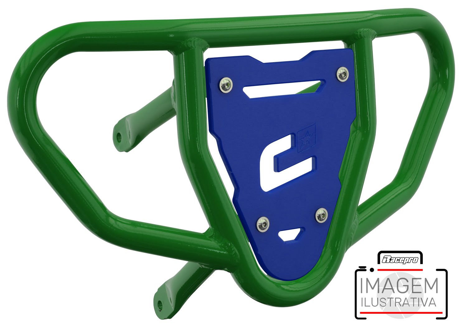 Crosspro - Front Bumper CR03 For Arctic Cat 400 DVX, Honda TRX 400, TRX 450, Honda TRX 400, Kawasaki KFX 400, Suzuki LT-Z 400-Green Tube / Blue Plate