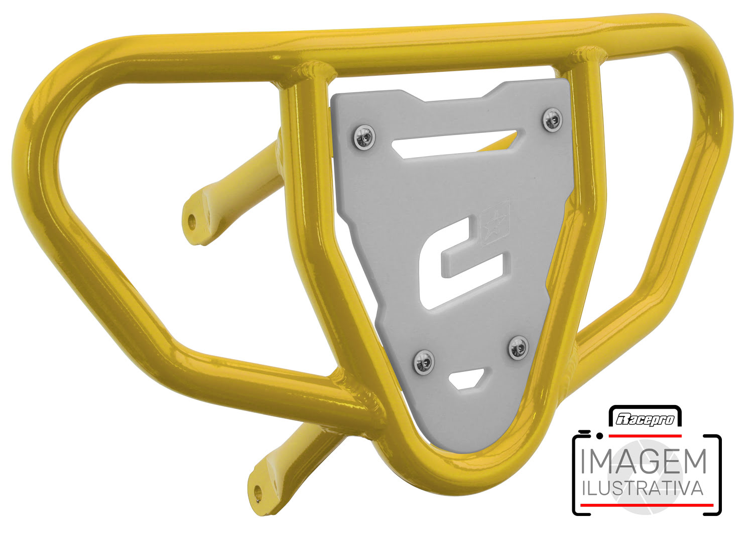Crosspro - Front Bumper CR03 For Arctic Cat 400 DVX, Honda TRX 400, TRX 450, Honda TRX 400, Kawasaki KFX 400, Suzuki LT-Z 400-Yellow Tube / White Plate
