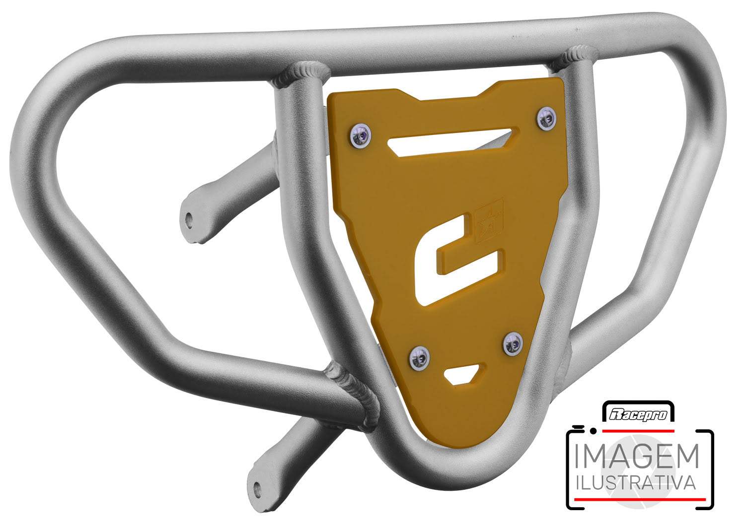 Crosspro - Front Bumper CR03 For Arctic Cat 400 DVX, Honda TRX 400, TRX 450, Honda TRX 400, Kawasaki KFX 400, Suzuki LT-Z 400-Ice Polish Tube / Yellow Plate