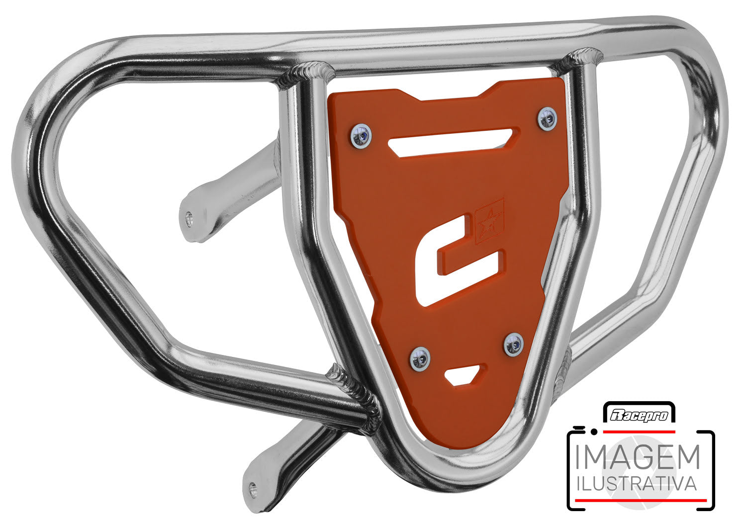 Crosspro - Front Bumper CR03 For Yamaha YFZ 450R-Polish Tubo / Orange Plate