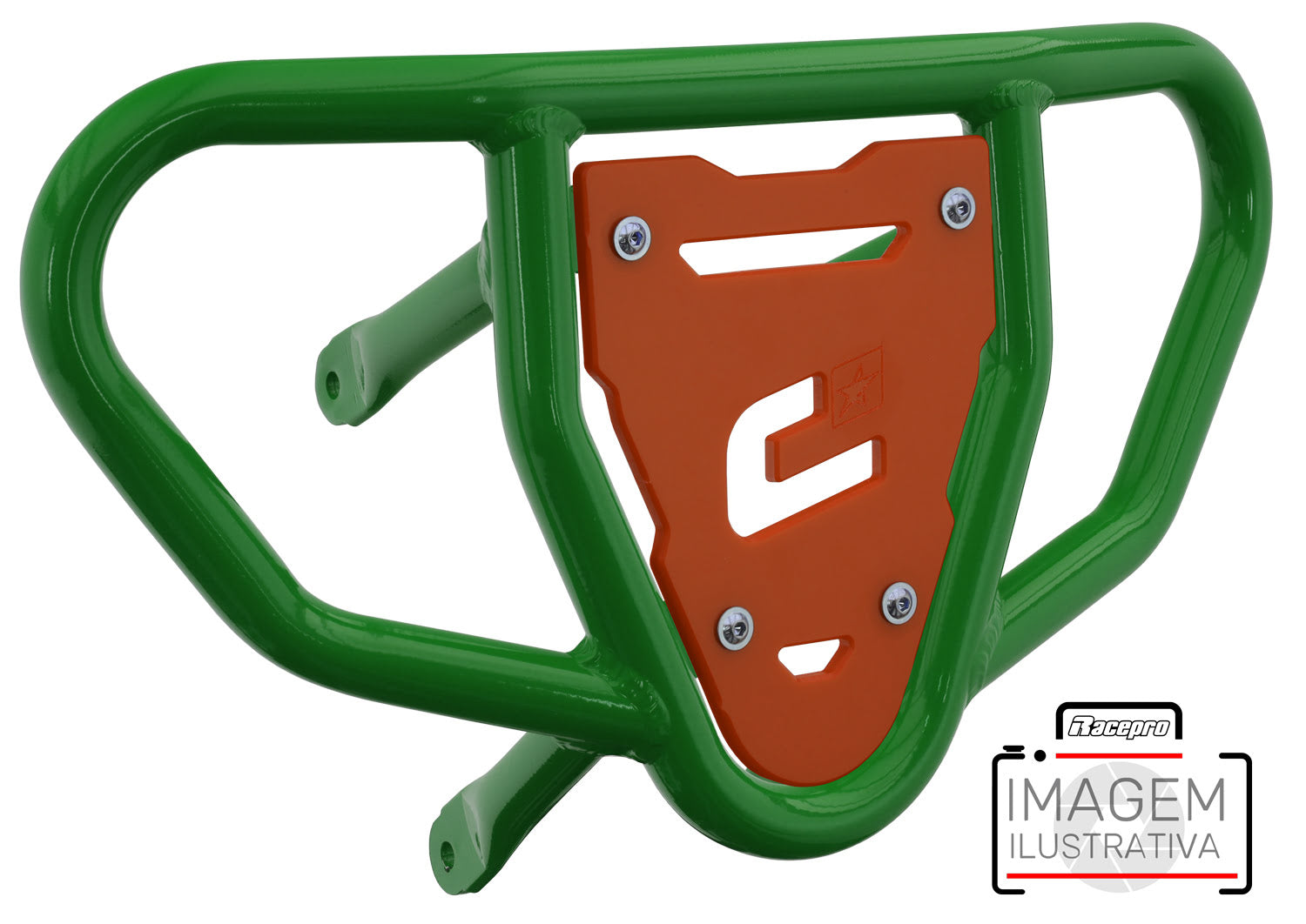 Crosspro - Front Bumper CR03 For Yamaha YFM 660 Raptor-Green Tube / Orange Plate