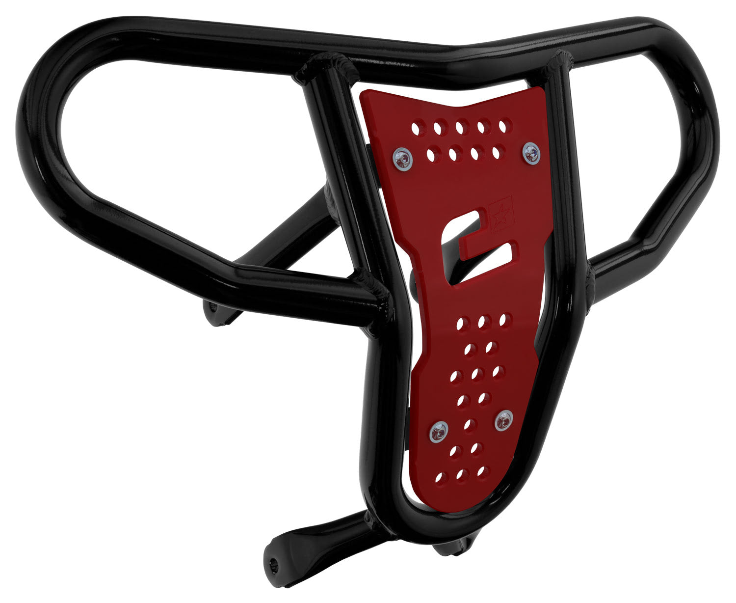 Crosspro - Front Bumper CR04 For Suzuki LT-R 450-Black Tube / Red Plate