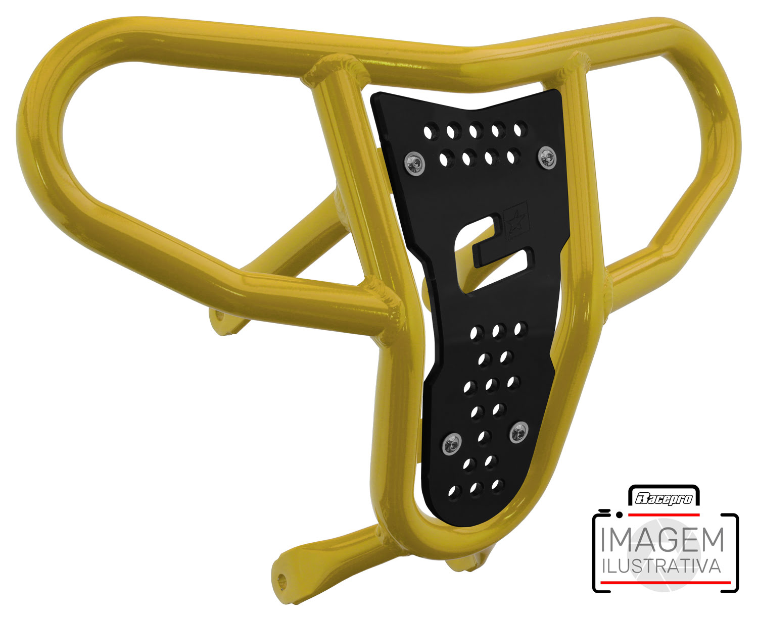 Crosspro - Front Bumper CR04 For Can Am (BRP) DS 450-Yellow Tube / Black Plate