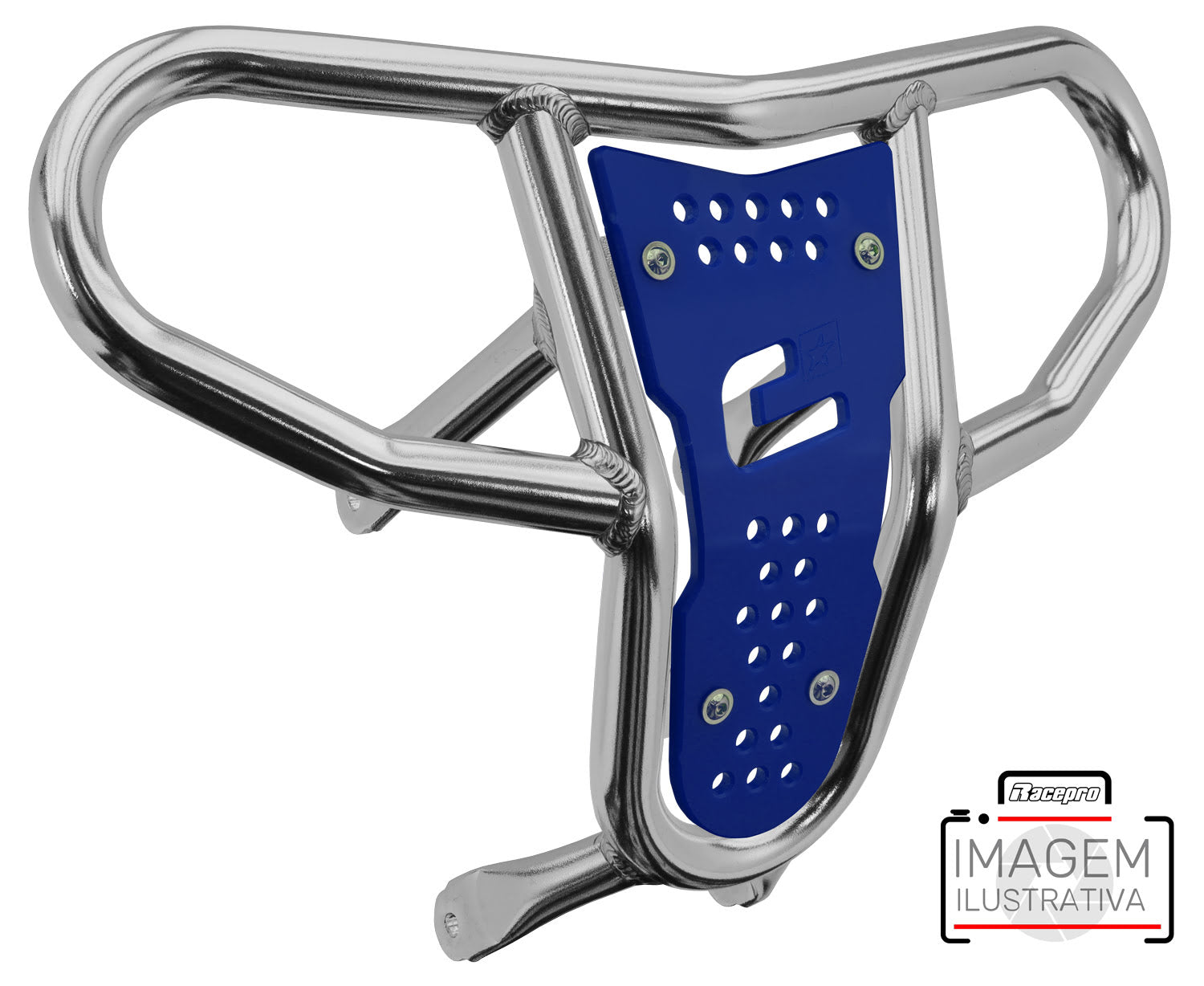 Crosspro - Front Bumper CR04 For 450 XC (ATV), 525 XC (ATV), KTM 450 SX (ATV), 505 SX (ATV)-Polish Tubo / Blue Plate